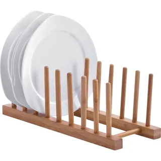 Zeller Present Geschirrständer, aus Bambus, für bis zu 8 Teller beige