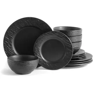 Echtwerk New Modern Speiseteller 4er Set schwarz