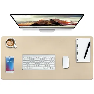 Leder-Schreibtischunterlage,wasserdichte Schreibtischunterlage für Schreibtisch, Schreibtischunterlage für Tastatur und Maus, Leder-Mauspad-Schutz für Büro und Zuhause, 76 * 36.5cm(M Golden )
