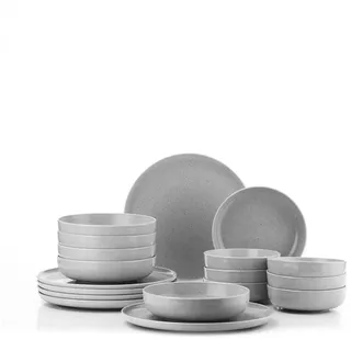 Kütahya Porselen Tafelservice Moderna 18 tlg Geschirrset grau matt Porzellan 6 Personen modern (18-tlg), 6 Personen, porzellan, 6-Personen Set, moderne graue Farbgebung grau