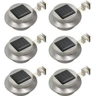 vidaXL Solarleuchte Edelstahl 12 cm 6er Set weiß