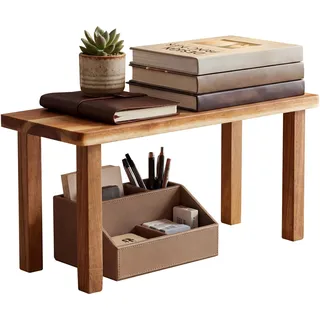 BAODBF Küchenregal Holz 38x15.5x20 cm Schrankorganizer Stehendes Gewürzregal für Arbeitsplatte Kleines Tischregal für Bad und Büro Stabil Regalaufsatz für Tassen und Deko Natur
