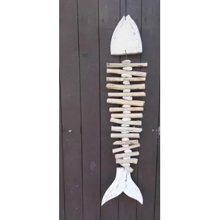 Großer Hänger Fisch Fischgräte Girlande Treibholz Maritime Deko 80 cm
