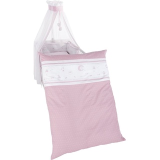 Kinderbettwäsche »Bettgarnitur – 4-tlg, Set mit Bettwäsche 100x135 cm, Himmel & Nestchen«, roba®, 4 teilig rosa