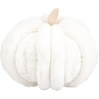 Kissen Sofakissen Weiß Kürbis Dekokissen Zierkissen Polyester Deko Herbst Ø 24cm