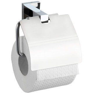 WENKO Power-Loc® Toilettenpapierhalter San Remo - Befestigen ohne bohren, Messing, 14 x 13 x 7 cm, Chrom