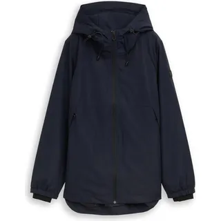 Tom Tailor leichte Übergangs-Funktionsjacke mit Kapuze, wasser- und schmutzabweisend - Blau - M