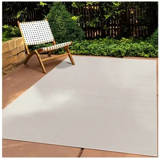 TaraCarpet Teppich Tara Carpet Columbia Meliert In & Outdoor auch für die Küche, rechteckig, Höhe: 5 mm, Balkon Terrasse Wintergarten creme meliert Esszimmer 140x200 weiß 140 cm x 200 cm x 5 mm