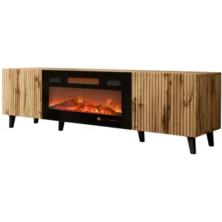 Mirjan24 Vailbo TV-Lowboard 181x50 cm Braun/Schwarz Holzwerkstoff