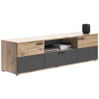 Newroom TV-Board Eiche 194 cm, TV-Board Basalt Grau Eiche TV Schrank TV Lowboard Industrial Modern... grau