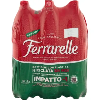 Acqua Minerale Effervescente Naturale 12 x 1,5L Sprudelwasser PET Italia | Frizzante e leggera per tavola; erfrischend prickelnd für Vorrat, Büro und Mahlzeiten, Gesamtnettogewicht 18 L