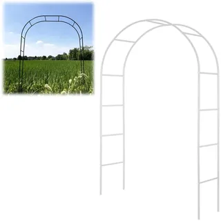 Rosenbogen Rankgitter Extra Breit 120-350cm, Rankgitter Verzinkt Rosenbogen Metall, Witterungsbeständig, 40 cm Tiefe, Garten Torbogen aus Metall Rankhilfe Rosengestell Rankbogen Stabil(Color:Weiß,Size