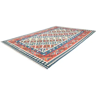 Wollteppich Kelim Fars Teppich handgewebt mehrfarbig, morgenland, rechteckig, Höhe: 4 mm, Kurzflor bunt