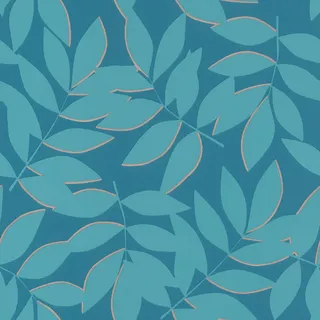Rasch Textil Vliestapete Botanical Dschungel 10 m x 0,53 m 300 g Blau/Türkis 868418