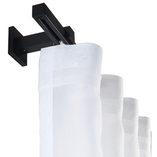 Homeware Vorhangstangenset, Schwarz, Metall, Wohntextilien, Gardinen & Vorhänge, Gardinenstangen