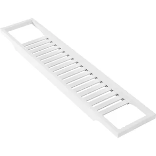 Badewannenablage Badewannenbrett Tablett für Badewanne Badewannenauflage Badewannentisch für Bad 74x15x3.7(Weiß)