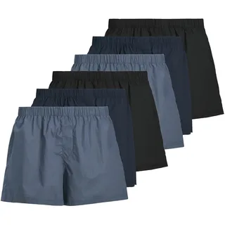JACK & JONES Web-Boxershorts JACMILANO WOVEN BOXERS dunkelblau S 6er Pack