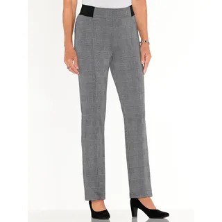 Webhose CLASSIC BASICS, Damen, Gr. 54, Normalgrößen, schwarz (schwarz, steingrau glencheck), 95% Polyester, 5% Elasthan, Glencheckmuster, Hahnentrittmuster, gemustert, lang, Hosen