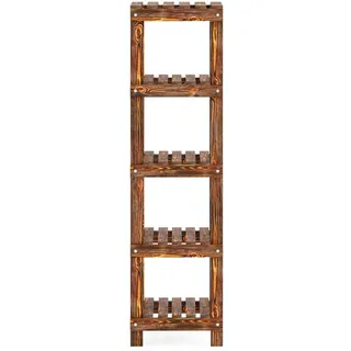 [en.casa] Badregal Kinnula 110x30x30xm Holz Dunkler Holzton