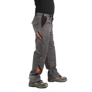 ART.MAS Bundhose Arbeitshose Arbeitskleidung Hose Handwerker Gärtner 320g/m2, grau/blau Professional, Gr. 46-64 - 50