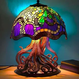 Bunte Oktopus-pilz-lampe Aus Kunstharz, Dekoratives Nachtlicht Für Zuhause, Schlafzimmer, Weihnachtsfeier, Geburtstagsgeschenk, Im Maritimen Stil