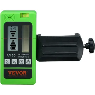 Vevor Professional Laserempfänger 60m Reichweite Laserdetektor Puls-Kreuzlinienlaser ±1,5mm Nivellierbereich 1,5-V-Batterien 20 Stunden Betrieb