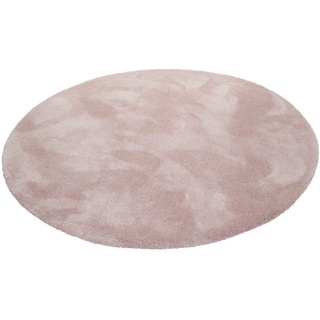 Hochflor-Teppich Relaxx, Esprit, rund, Höhe: 25 mm, Wohnzimmer, sehr große Farbauswahl, weicher dichter Hochflor rosa Ø 200 cm x 25 mm