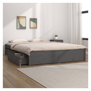 vidaXL Bett Bett mit Schubladen Grau 140x190 cm grau 190 cm x 140 cm