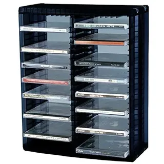 ProfiOffice CD-Regal, Schwarz, für 52 CDs | Verwendung: freistehend, liegend oder Wandmontage, modular erweiterbar
