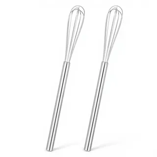 Ptwola 2 Pack Mini Schneebesen Kleine Edelstahl Rührbesen 26 cm Schneebesen Set für Eier Kaffee Saucen Käse und Brot Rühren Mischen Aufschäumen
