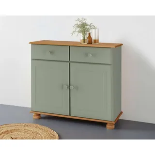 OTTO home Sideboard Mette, Kommode mit gefrästen, kugelförmigen Füßen, Breite 80 cm grün