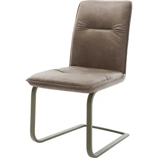 DeLife Freischwinger Vinjo-Flex Mikrofaser Taupe Vintage Freischwinger flach Effektfinish Titan