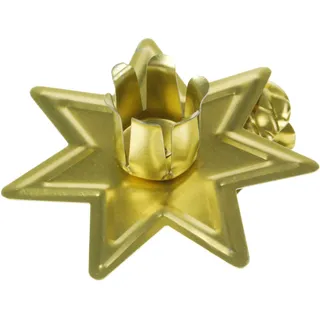 hdg Baumkerzenhalter Stern mit Tannenzapfen 8 Clips Gold