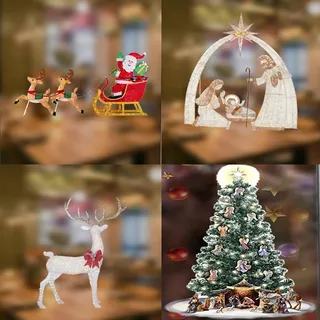 Set Mit 4 Weihnachtlichen Wandaufklebern Für Zuhause, Fenster Und Wohnzimmer