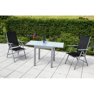Merxx Balkonausziehtisch 130 x 65 x 75 cm silber/grau