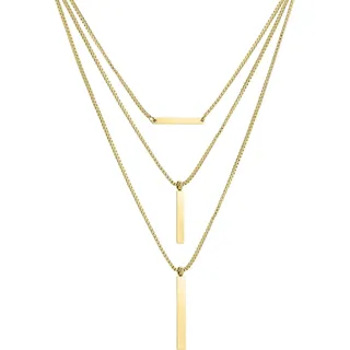 LIEBESKIND BERLIN Damen Kette – Halsketten im angesagten Layer-Look – Edelstahlschmuck in verschiedenen Designs & Farben – Vielseitig kombinierbar & zeitlos elegant