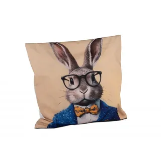 Formano - Kissen 45x45cm wetterfest Hase mit blauem Anzug
