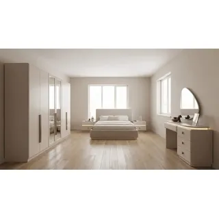 Luxus Schlafzimmer Set Elegante Beige 6-türiger Schrank Design Möbel
