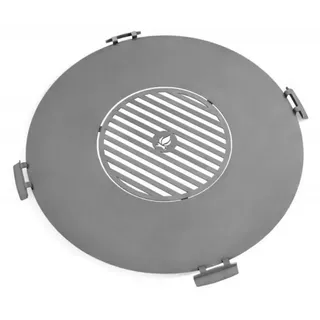 Natur24 Feuerschale Grillplatte für Feuerschale 102 x 102 cm Grau Stahl grau