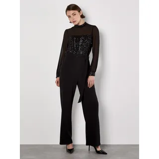 Apricot Jumpsuit mit Paillettenoberteil, Black, L