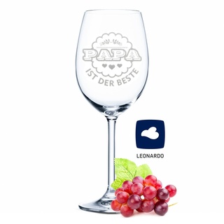 Leonardo Weinglas mit Gravur - Papa ist der Beste - Geschenk für Papa ideal als Vatertagsgeschenk - Geschenk für Papa zum Geburtstag Weihnachten - Rotweinglas für Vater Opa - Farbe: Daily