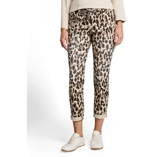 TOM TAILOR 7/8-Hose TOM TAILOR Tapered mit Bindeband am Bündchen beige|braun 46