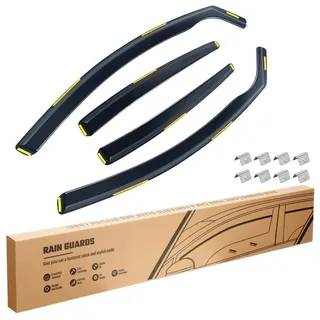Windabweiser Regenabweiser Windschutz Kompatibel mit VW Passat B6 B7 2005-2014 5-Türer vordere und hintere Getönt, Stromlinienförmig, Einfache Montage, Schutz vor Wind und Regen, Leichte Installation