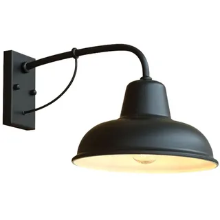 Quevia-Eletro Retro Industrie Wandleuchten,Schwarz Farbe Vintage Metal Wandbeleuchtung Aussen/Innen Retro Wandlampe Wasserdicht IP23 Shade Loft Coffee Bar Balkon Terrassenwandleuchte E27