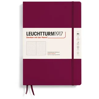 LEUCHTTURM1917 366163 Notizbuch Composition (B5), Hardcover, 219 nummerierte Seiten, Port Red, Dotted