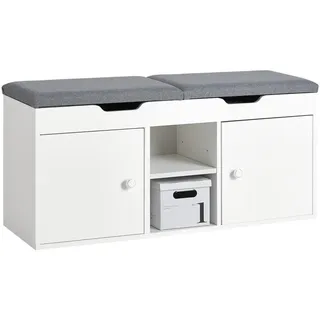 SoBuy Schuhbank 100 x 48 x 34 cm gepolstert / weiß