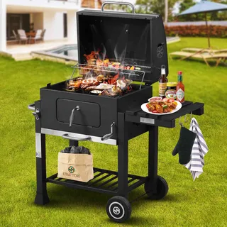 Strattore Holzkohlegrill / quadratischer BBQ XL Grillwagen aus Eisen