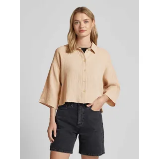 Cropped Bluse mit 3/4-Arm Modell 'NATALI', Sand, M