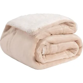Basisstoff Cloudy Kuscheldecke 130 x 150 cm Beige