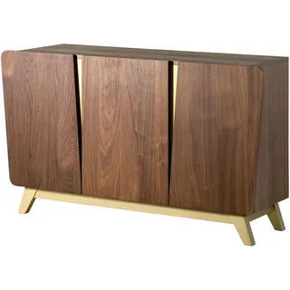 MASSIVMOEBEL24.DE Sideboard 150 x 85 x 45 cm Nussbaum / Braun